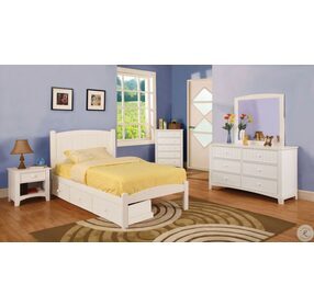 Caren White Twin Platform Bed