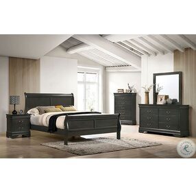 Louis Philippe Gray King Sleigh Bed
