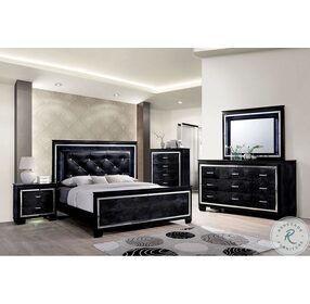 Bellanova Black Upholstered California King Panel Bed