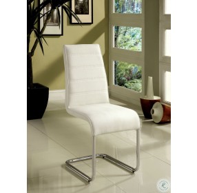 Glenview White Leatherette Side Chair Set of 2