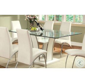 Glenview White Glass Top Dining Room Set