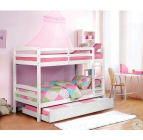 Elaine White Twin Over Twin Bunk Bed