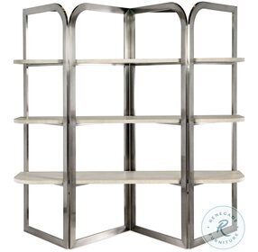 Modern Mood Light Brown And Warm Pewter Etagere