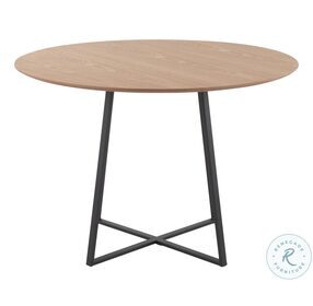 Cosmo Black Metal And Natural Wood 43" Dining Table