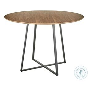 Cosmo Black Metal And Walnut Wood 43" Dining Table