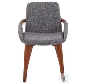Cosmo Grey Noise Fabric And Walnut Bamboo Chair