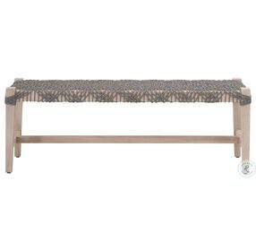 Costa Dove Flat Rope And Gray Teak Outdoor Bench