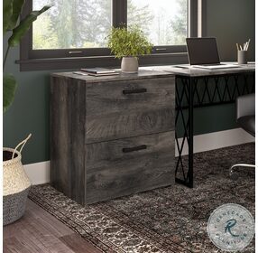 City Park Dark Gray Hickory 2 Drawer Lateral File Cabinet