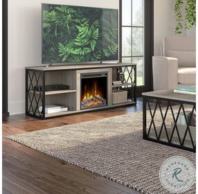 City Park Driftwood Gray 60" TV Stand With Electric Fireplace