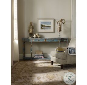 Sanctuary Sky High Azure Blue Four Drawer Thin Console Table