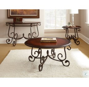 Crowley Dark Cherry Occasional Table Set