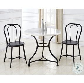 Claire White Marble And Black Bistro Table