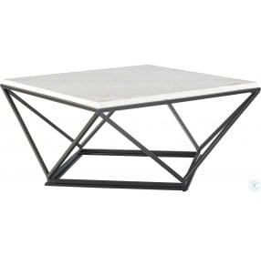 Conner White Marble And Gunmetal Square Occasional Table Set
