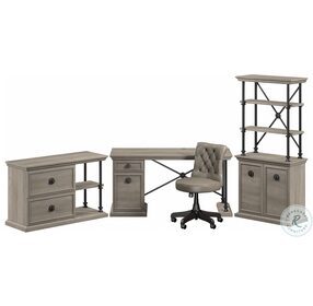 Coliseum Driftwood Gray 4 Piece 60" Home Office Set