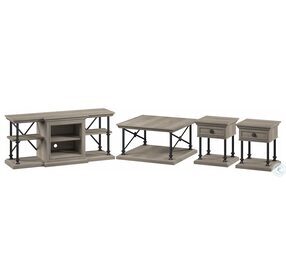 Coliseum Driftwood Gray 60" TV Stand with Occasional Tables