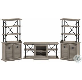 Coliseum Driftwood Gray 60" TV Stand with Bookcases