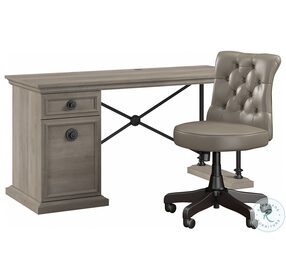 Coliseum Driftwood Gray 60" Single Ped Desk with Chair
