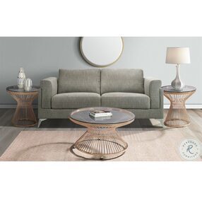 Poppy Gold Round End Table