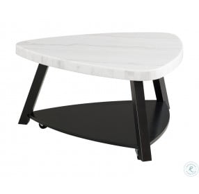 Lena White Marble And Black Occasional Table Set