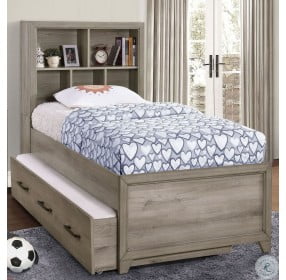 River Creek Birch Brown Youth Bookcase Bedroom Set with Trundle