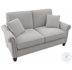 Coventry Light Gray Microsuede Loveseat