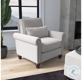 Coventry Light Gray Microsuede Accent Chair