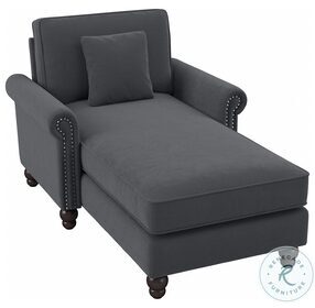 Coventry Dark Gray Microsuede Chaise Lounge