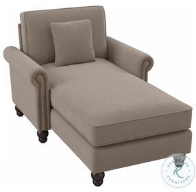Coventry Tan Microsuede Chaise Lounge
