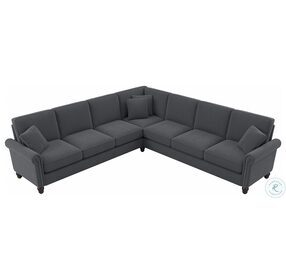 Coventry Dark Gray Microsuede 111" L Shaped Sectional