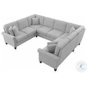 Coventry Light Gray Microsuede 113" U Shaped Sectional