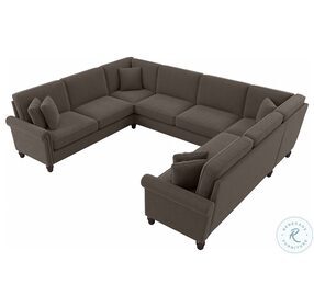 Coventry Chocolate Brown Microsuede 125" U Shaped Sectional