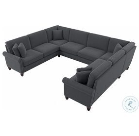 Coventry Dark Gray Microsuede 125" U Shaped Sectional