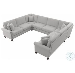 Coventry Light Gray Microsuede 125" U Shaped Sectional