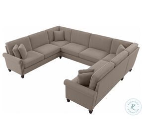 Coventry Tan Microsuede 125" U Shaped Sectional