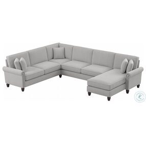 Coventry Light Gray Microsuede 128" U Shaped Sectional with Reversible Chaise Lounge