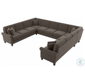 Coventry Chocolate Brown Microsuede 137" U Shaped Sectional