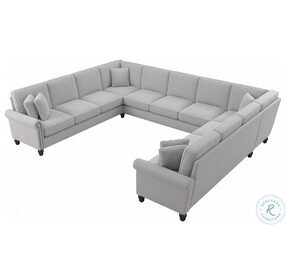 Coventry Light Gray Microsuede 137" U Shaped Sectional