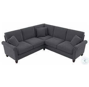 Coventry Dark Gray Microsuede 87" L Shaped Sectional