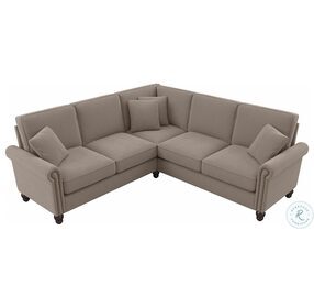 Coventry Tan Microsuede 87" L Shaped Sectional