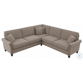 Coventry Tan Microsuede 99" L Shaped Sectional