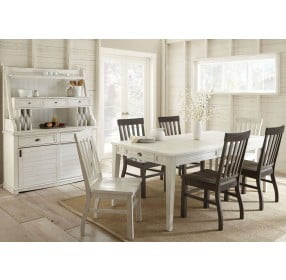 Cayla Antiqued White Extendable Dining Table