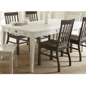 Cayla Antiqued White Extendable Dining Room Set