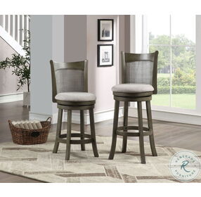 D01966-GC Grey Cane Back 24" Swivel Counter Height Stool