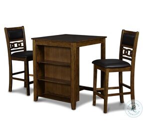 Gia Brown 3 Piece 30" Counter Height Dining Set