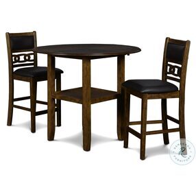 Gia Brown 3 Piece 42" Drop Leaf Counter Height Dining Set