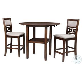 Gia Cherry 3 Piece 42" Drop Leaf Counter Height Dining Set