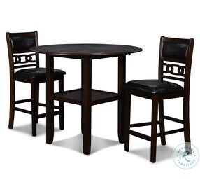 Gia Ebony 3 Piece 42" Drop Leaf Counter Height Dining Set