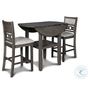 Gia Gray 3 Piece 42" Drop Leaf Counter Height Dining Set