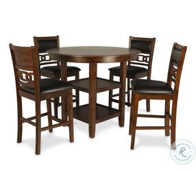 Gia Brown 5 Piece Round Counter Height Dining Room Set