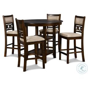 Gia Cherry 5 Piece Round Counter Height Dining Room Set